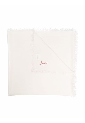 P.A.R.O.S.H. embroidered-logo scarf - Bianco