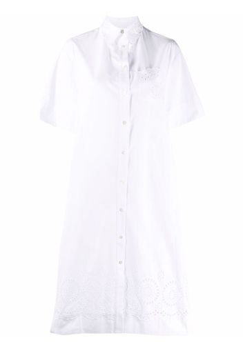 P.A.R.O.S.H. broderie anglaise shirt dress - Bianco