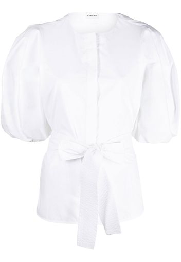 P.A.R.O.S.H. puff-sleeve belted shirt - Bianco