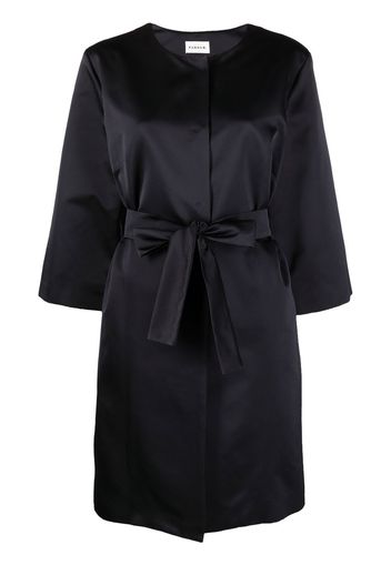 P.A.R.O.S.H. satin-finish belted coat dress - Blu