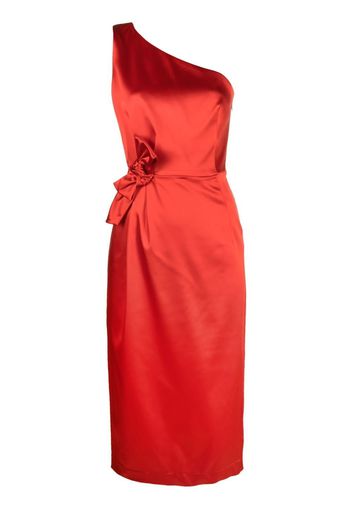 P.A.R.O.S.H. bow-detail one-shoulder dress - Rosso