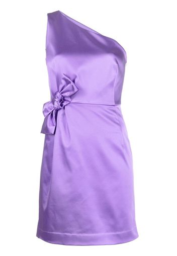 P.A.R.O.S.H. one-shoulder bow-detail satin minidress - Viola