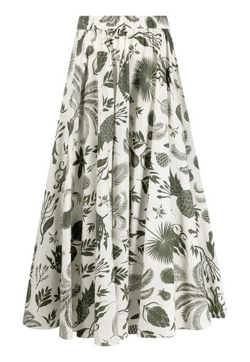 P.A.R.O.S.H. pleated printed maxi skirt - Bianco