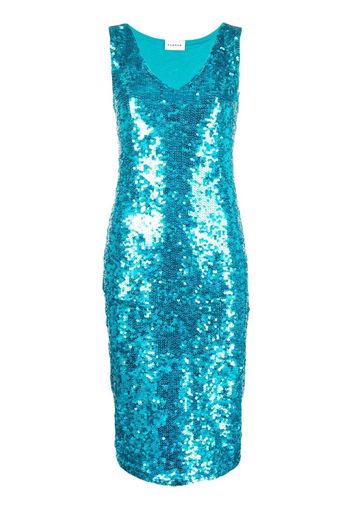 P.A.R.O.S.H. sleeveless sequinned midi dress - Blu