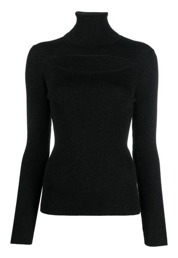 P.A.R.O.S.H. ribbed-knit cut-out jumper - Nero