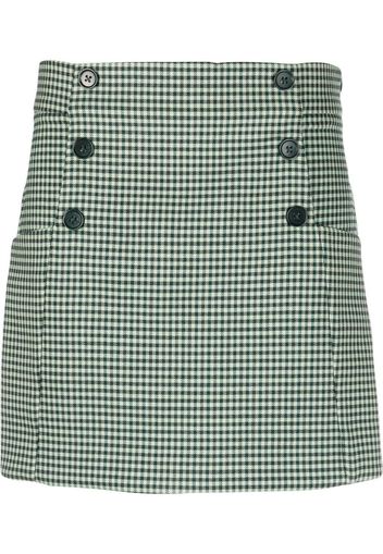 P.A.R.O.S.H. double-button gingham-check skirt - Verde