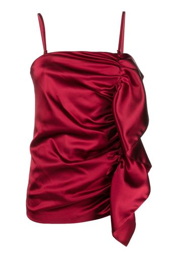 P.A.R.O.S.H. draped-trim satin top - Rosso