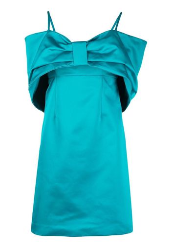 P.A.R.O.S.H. oversized bow-detail cold-shoulder dress - Blu