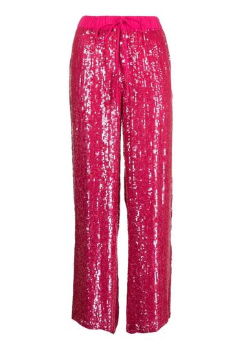 P.A.R.O.S.H. Pantaloni dritti con paillettes - Rosa