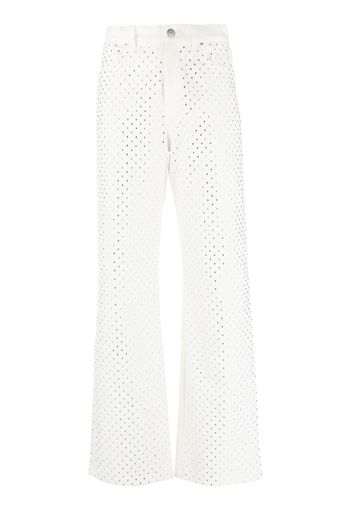 P.A.R.O.S.H. crystal-embellished straight-leg trousers - Toni neutri