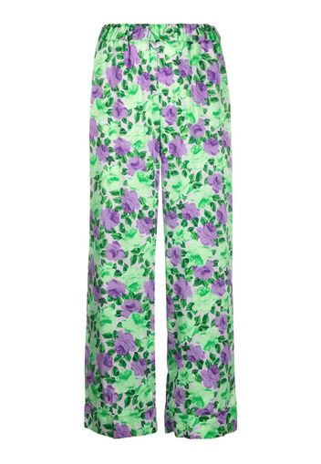 P.A.R.O.S.H. Pantaloni a fiori - Viola