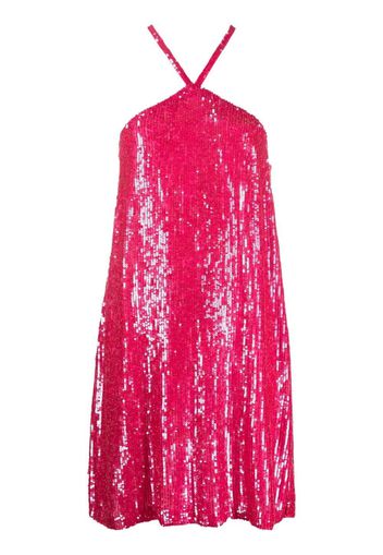 P.A.R.O.S.H. sequin-embellished halter mini dress - Rosa