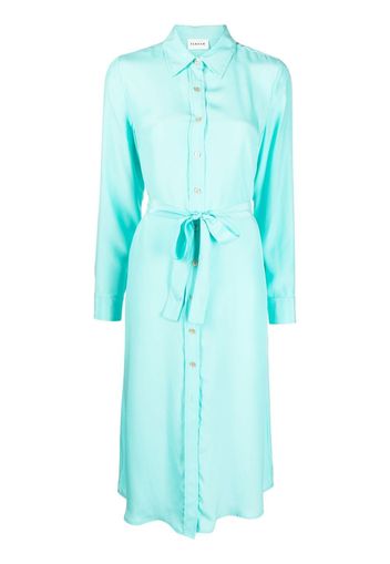 P.A.R.O.S.H. belted button-up silk midi dress - Verde