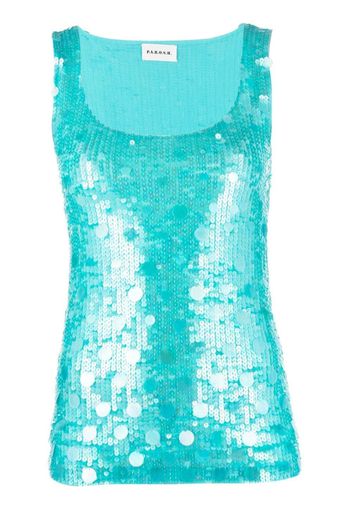 P.A.R.O.S.H. sequin-embellished vest top - Blu