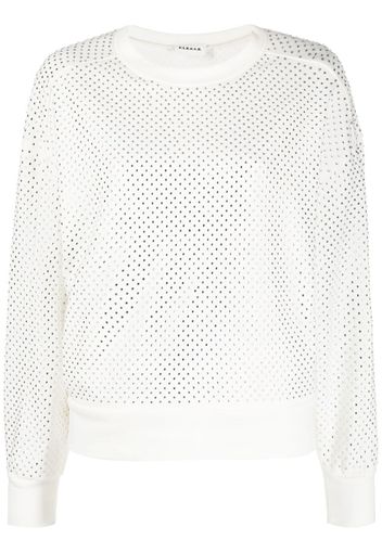 P.A.R.O.S.H. rhinestone-embellished crew-neck sweatshirt - Bianco