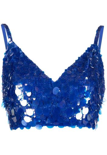 P.A.R.O.S.H. Top corto con scollo a V - Blu