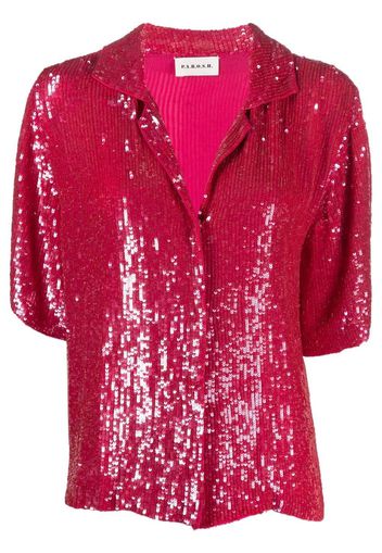 P.A.R.O.S.H. sequin-embellished spread-collar shirt - Rosa