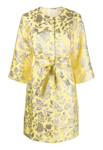 P.A.R.O.S.H. satin metallic floral-print coat - Giallo