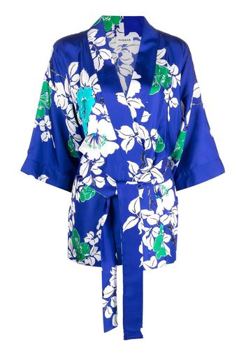 P.A.R.O.S.H. floral-print kimono jacket - Blu
