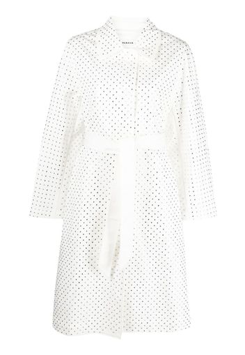 P.A.R.O.S.H. rhinestone-embellished cotton trench coat - Bianco