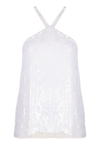 P.A.R.O.S.H. sequin halterneck top - Bianco