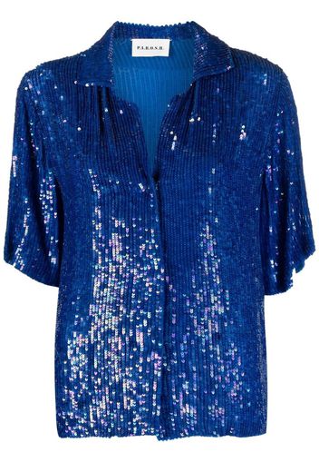 P.A.R.O.S.H. sequin embellished short-sleeve shirt - Blu