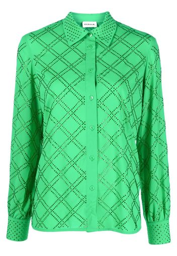 P.A.R.O.S.H. rhinestone-embellished long-sleeved shirt - Verde