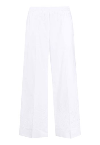 P.A.R.O.S.H. broderie-anglaise straight-leg trousers - Bianco
