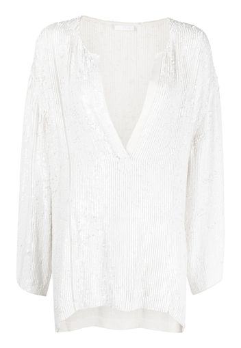 P.A.R.O.S.H. Blusa con paillettes - Bianco