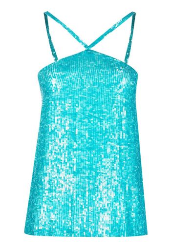 P.A.R.O.S.H. sequin-embellished halterneck top - Verde