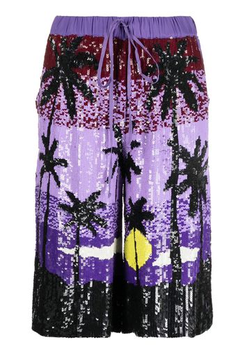 P.A.R.O.S.H. sequin-embellished drawstring shorts - Viola