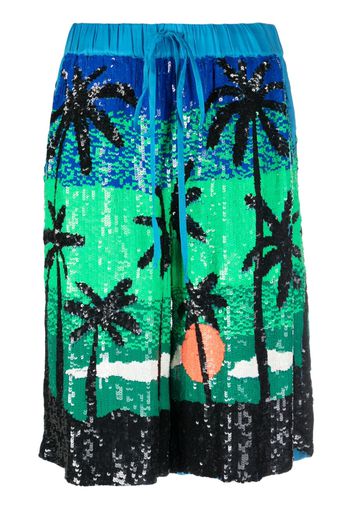 P.A.R.O.S.H. sequin-embellished drawstring shorts - Verde