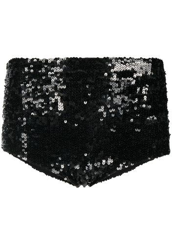 P.A.R.O.S.H. Shorts corti con paillettes - Nero