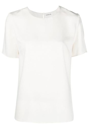 P.A.R.O.S.H. keyhole-detail short-sleeve blouse - Bianco