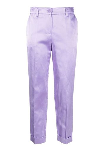 P.A.R.O.S.H. satin cropped straight-leg trousers - Viola