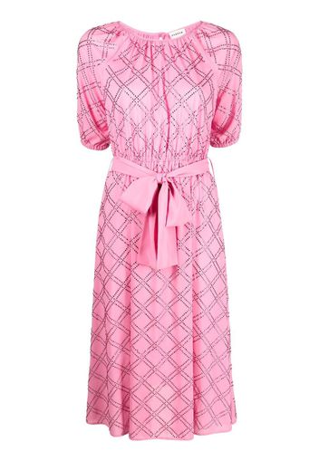 P.A.R.O.S.H. rhinestone-pattern belted dress - Rosa