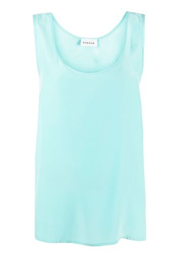 P.A.R.O.S.H. U-neck silk vest top - Blu