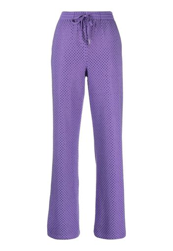 P.A.R.O.S.H. mesh-design cotton-blend trousers - Viola