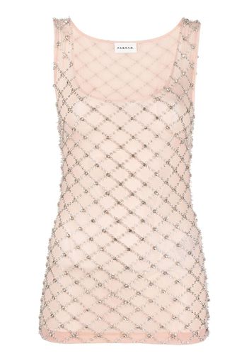 P.A.R.O.S.H. Glaced crystal-embellished tank top - Toni neutri