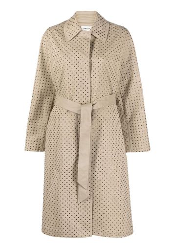 P.A.R.O.S.H. crystal-embellished belted trench coat - Toni neutri