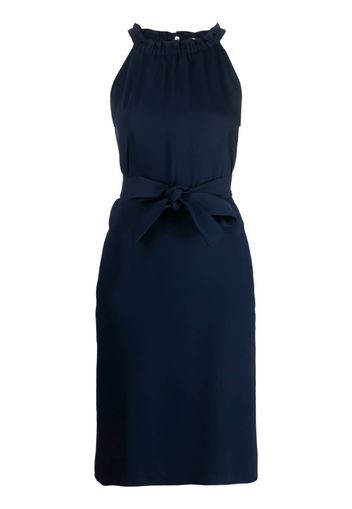 P.A.R.O.S.H. gathered neckline belted dress - Blu