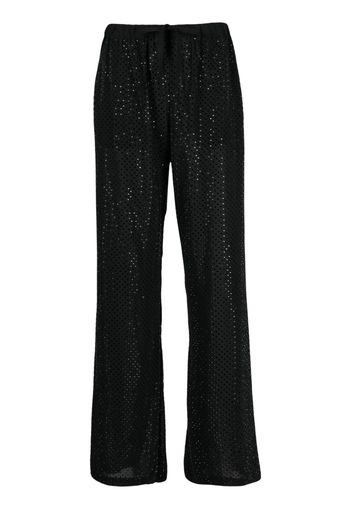 P.A.R.O.S.H. bead-embellished drawstring palazzo pants - Nero