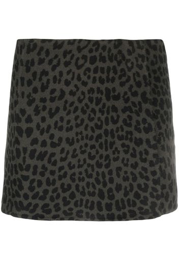 P.A.R.O.S.H. leopard-print wool mini skirt - Verde