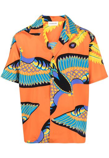 P.A.R.O.S.H. Seagled short-sleeve silk shirt - Arancione