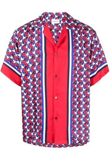 P.A.R.O.S.H. graphic-print silk short-sleeve shirt - Rosso