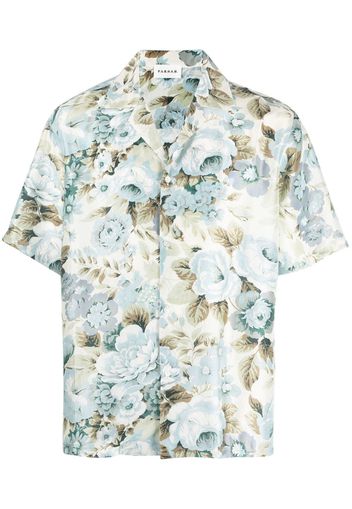 P.A.R.O.S.H. floral-print silk short-sleeve shirt - Toni neutri