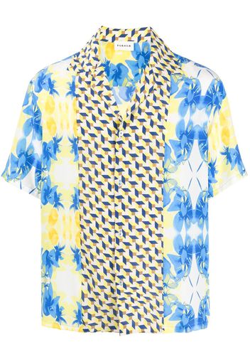 P.A.R.O.S.H. mix-print silk short-sleeve shirt - Blu