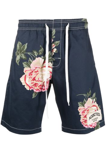 P.A.R.O.S.H. floral-print knee-length shorts - Blu