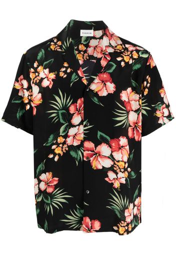 P.A.R.O.S.H. floral-print silk short-sleeve shirt - Nero