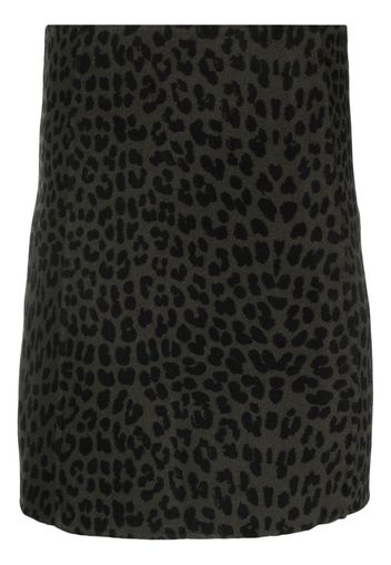 P.A.R.O.S.H. leopard-print A-line wool skirt - Verde